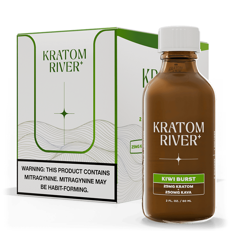 Kratom River Kratom + Kava Shots Kiwi Burst 25mg kratom + 250mg kava 6 pack
