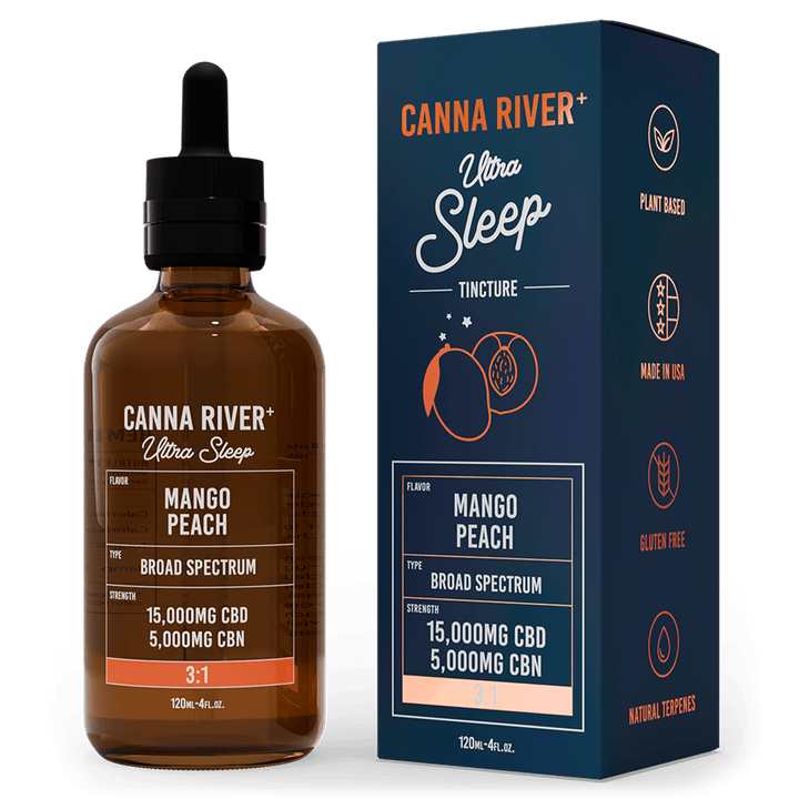 CBD Ultra Sleep Tincture Tincture Canna River Broad Spectrum (THC Free) Mango Peach 15000mg CBD + 5000mg CBN / 120mL