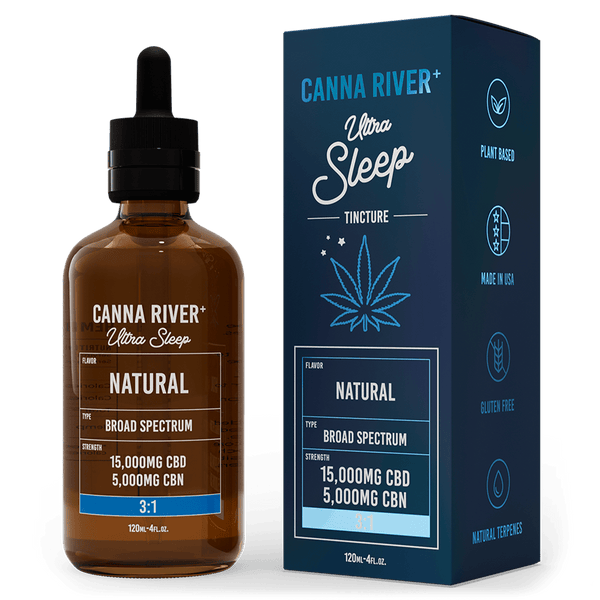 CBD Ultra Sleep Tincture Tincture Canna River Broad Spectrum (THC Free) Natural 15000mg CBD + 5000mg CBN / 120mL