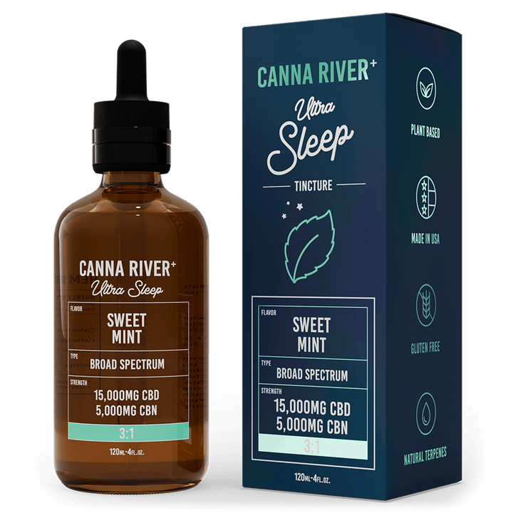 CBD Ultra Sleep Tincture Tincture Canna River Broad Spectrum (THC Free) Sweet Mint 15000mg CBD + 5000mg CBN / 120mL