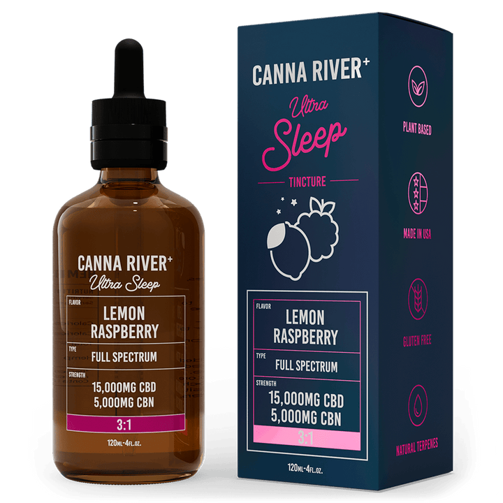 CBD Ultra Sleep Tincture Tincture Canna River Full Spectrum (Contains THC) Lemon Raspberry 15000mg CBD + 5000mg CBN / 120mL