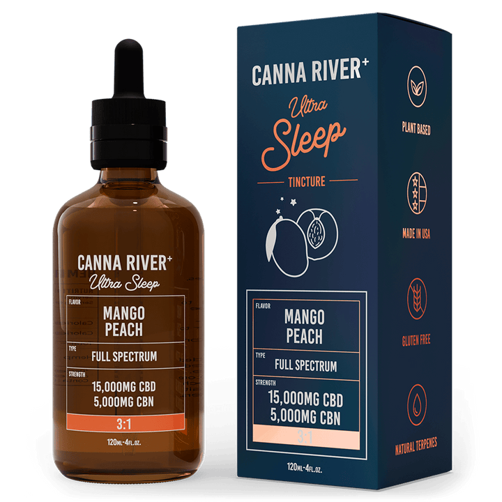 CBD Ultra Sleep Tincture Tincture Canna River Full Spectrum (Contains THC) Mango Peach 15000mg CBD + 5000mg CBN / 120mL