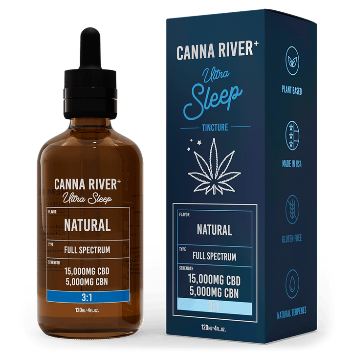 CBD Ultra Sleep Tincture Tincture Canna River Full Spectrum (Contains THC) Natural 15000mg CBD + 5000mg CBN / 120mL