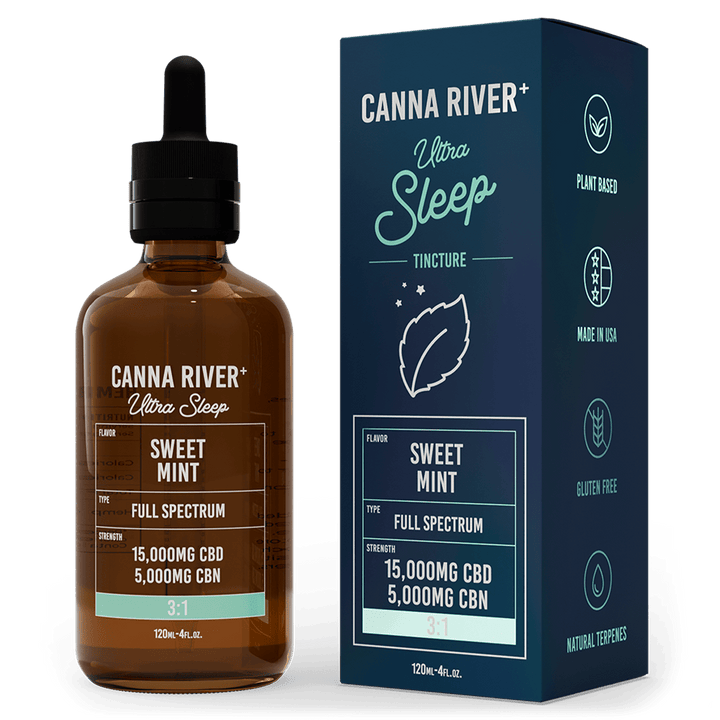 CBD Ultra Sleep Tincture Tincture Canna River Full Spectrum (Contains THC) Sweet Mint 15000mg CBD + 5000mg CBN / 120mL