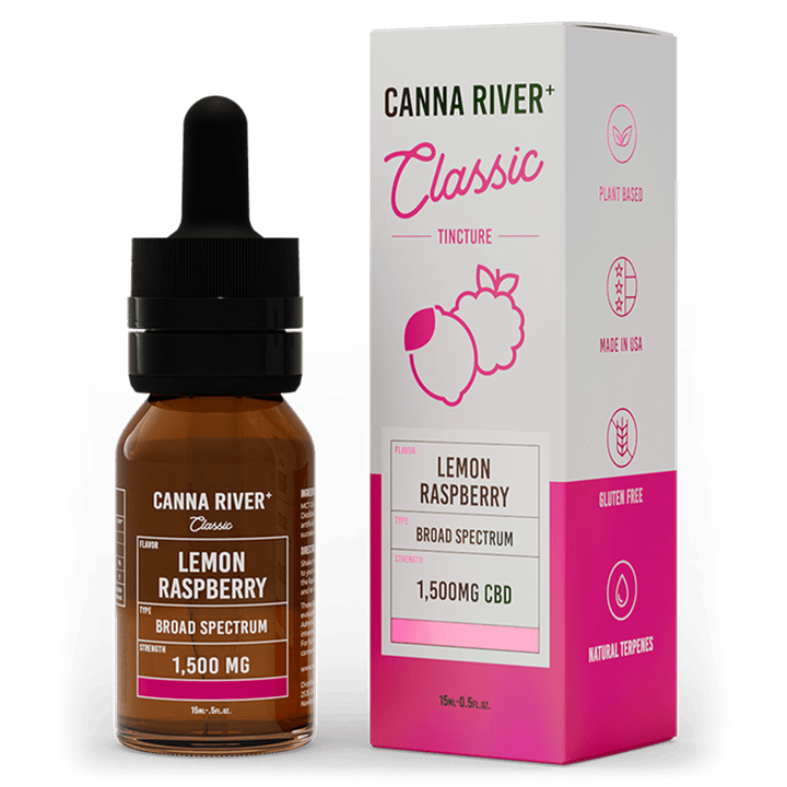 CBD Classic Tincture Tincture Canna River Broad Spectrum (THC Free) Lemon Raspberry 1500mg CBD / 15mL