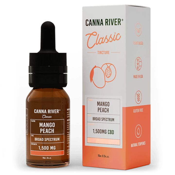 CBD Classic Tincture Tincture Canna River Broad Spectrum (THC Free) Mango Peach 1500mg CBD / 15mL