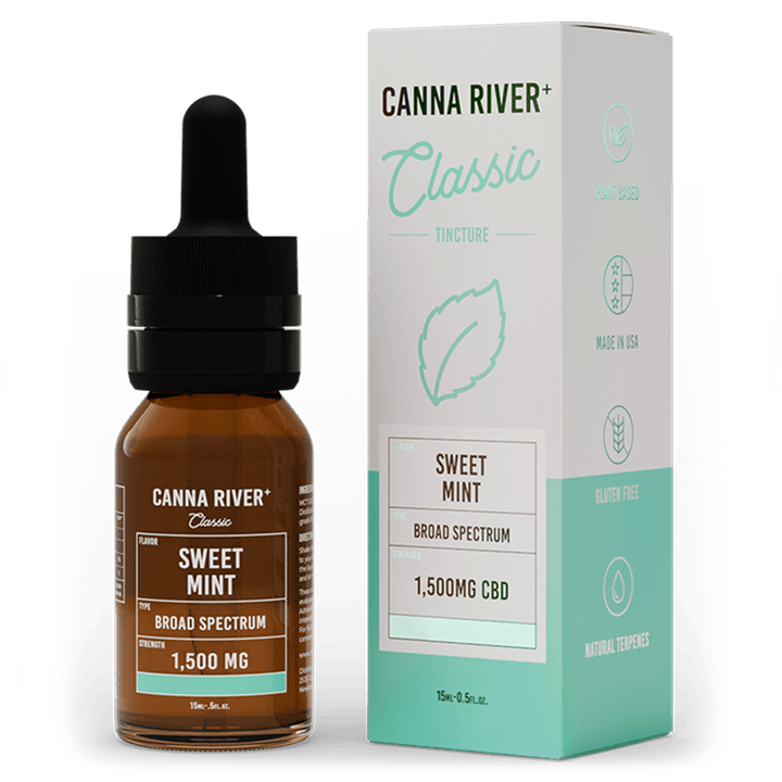 CBD Classic Tincture Tincture Canna River Broad Spectrum (THC Free) Sweet Mint 1500mg CBD / 15mL