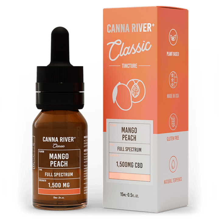 CBD Classic Tincture Tincture Canna River Full Spectrum (Contains THC) Mango Peach 1500mg CBD / 15mL