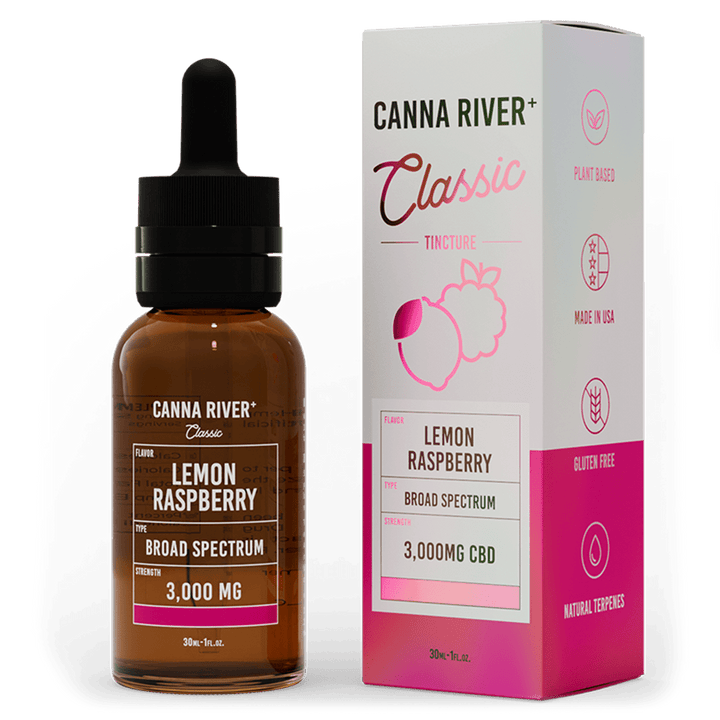 CBD Classic Tincture Tincture Canna River Broad Spectrum (THC Free) Lemon Raspberry 3000mg CBD / 30mL