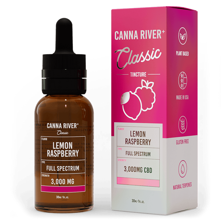 CBD Classic Tincture Tincture Canna River Full Spectrum (Contains THC) Lemon Raspberry 3000mg CBD / 30mL