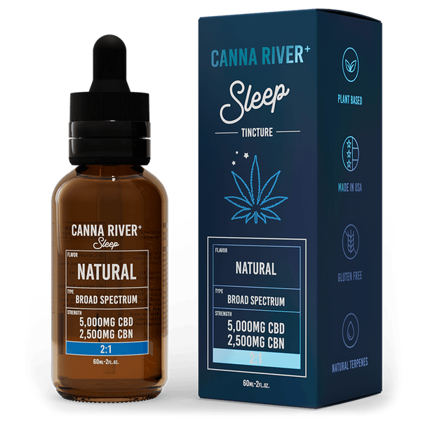 CBD Sleep Tincture Tincture Canna River Broad Spectrum (THC Free) Natural 5000mg CBD + 2500mg CBN / 60mL