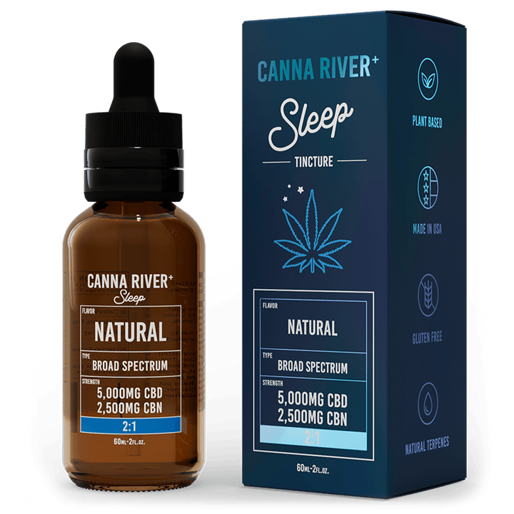 CBD Sleep Tincture Tincture Canna River Broad Spectrum (THC Free) Natural 5000mg CBD + 2500mg CBN / 60mL