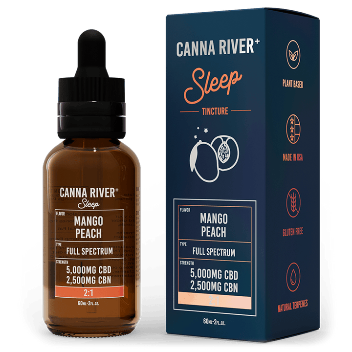 CBD Sleep Tincture Tincture Canna River Full Spectrum (Contains THC) Mango Peach 5000mg CBD + 2500mg CBN / 60mL