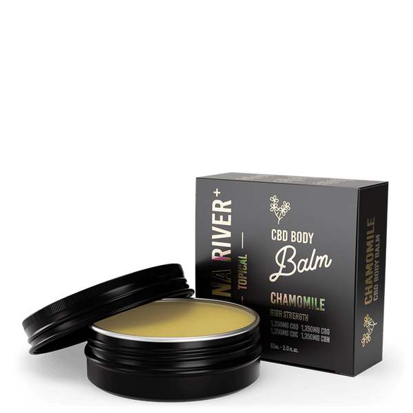 CBD Body Balm Topical Canna River Broad Spectrum (THC Free) Chamomile 1250mg CBD + 1250mg CBC + 1250mg CBN + 1250mg CBG / 2oz