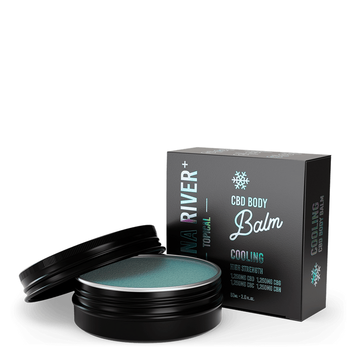 CBD Body Balm Topical Canna River Broad Spectrum (THC Free) Cooling 1250mg CBD + 1250mg CBC + 1250mg CBN + 1250mg CBG / 2oz