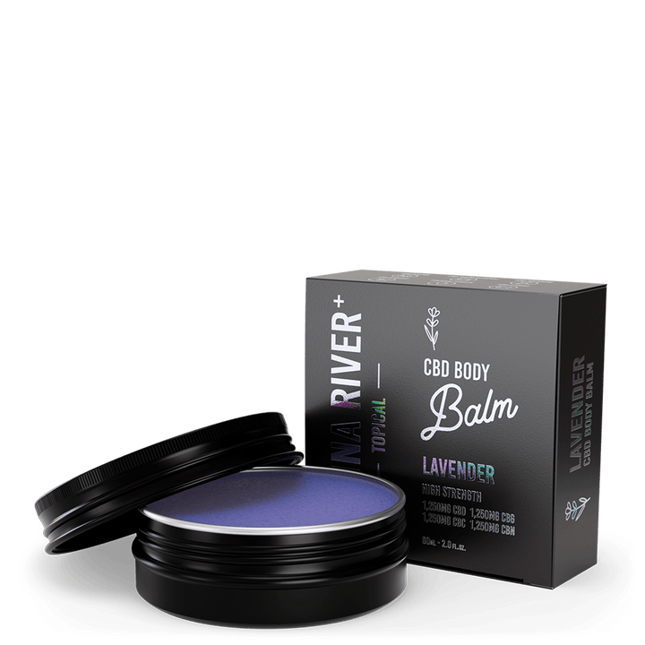 CBD Body Balm Topical Canna River Broad Spectrum (THC Free) Lavender 1250mg CBD + 1250mg CBC + 1250mg CBN + 1250mg CBG / 2oz