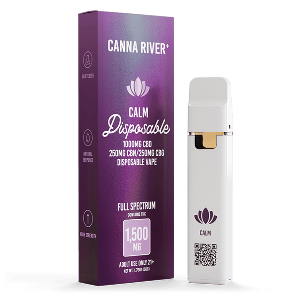 CBD Calm Disposable Vape Canna River Full Spectrum (Contains THC) 2 Gram / 1 Unit 