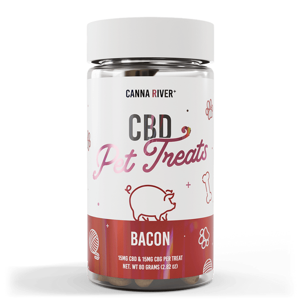 CBD Pet Treats Pet Canna River Broad Spectrum (THC Free) Bacon 900mg CBD + 900mg CBG / 30 Treats