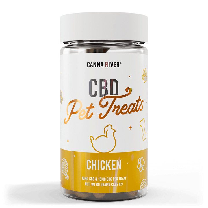 CBD Pet Treats Pet Canna River Broad Spectrum (THC Free) Chicken 900mg CBD + 900mg CBG / 30 Treats