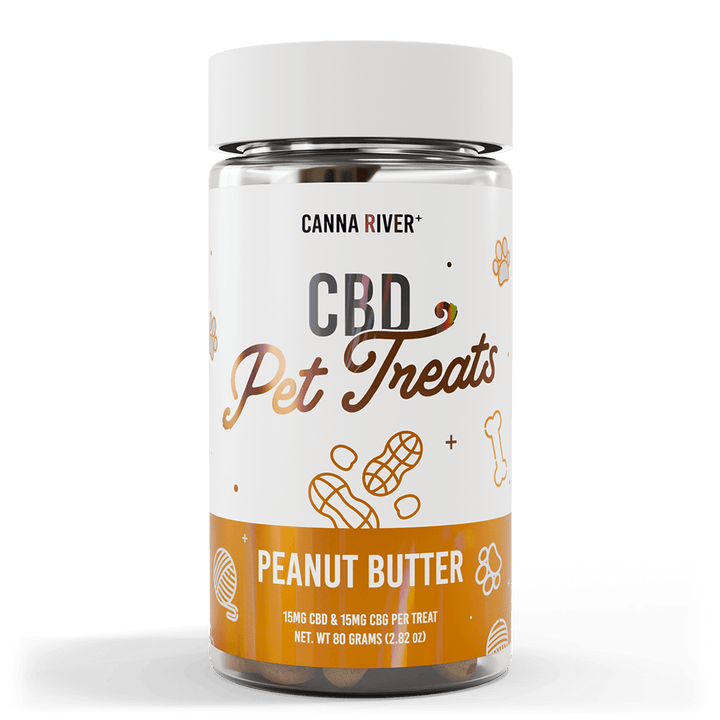 CBD Pet Treats Pet Canna River Broad Spectrum (THC Free) Peanut Butter 900mg CBD + 900mg CBG / 30 Treats