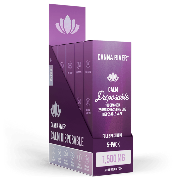 CBD Calm Disposable Vape Canna River Full Spectrum (Contains THC) 2 Gram / 5 Units 