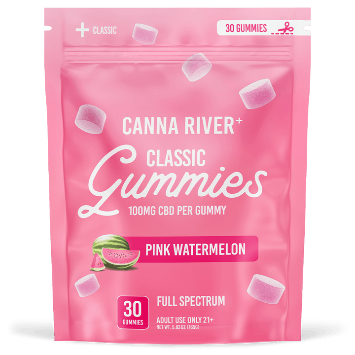 CBD Classic Gummies Gummy Canna River Full Spectrum (Contains THC) Pink Watermelon 100mg per Gummy / 30 Gummies