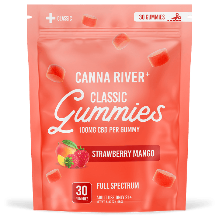 CBD Classic Gummies Gummy Canna River Full Spectrum (Contains THC) Strawberry Mango 100mg per Gummy / 30 Gummies