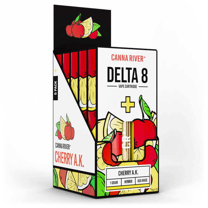 D8 Cartridge Vape Canna River Delta 8 THC Cherry AK 1 Gram / 5 Units