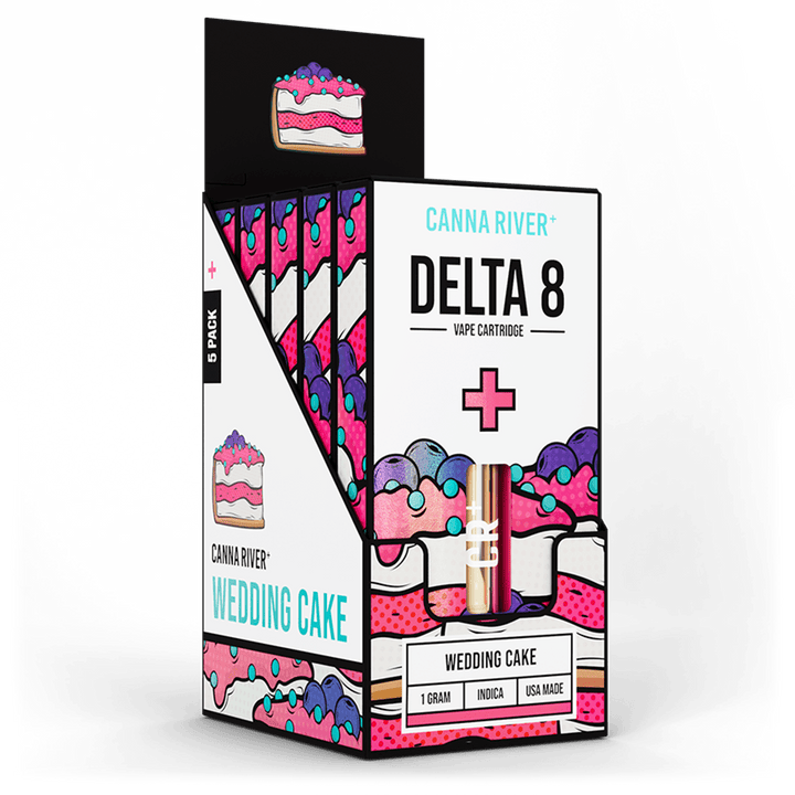 D8 Cartridge Vape Canna River Delta 8 THC Wedding Cake 1 Gram / 5 Units