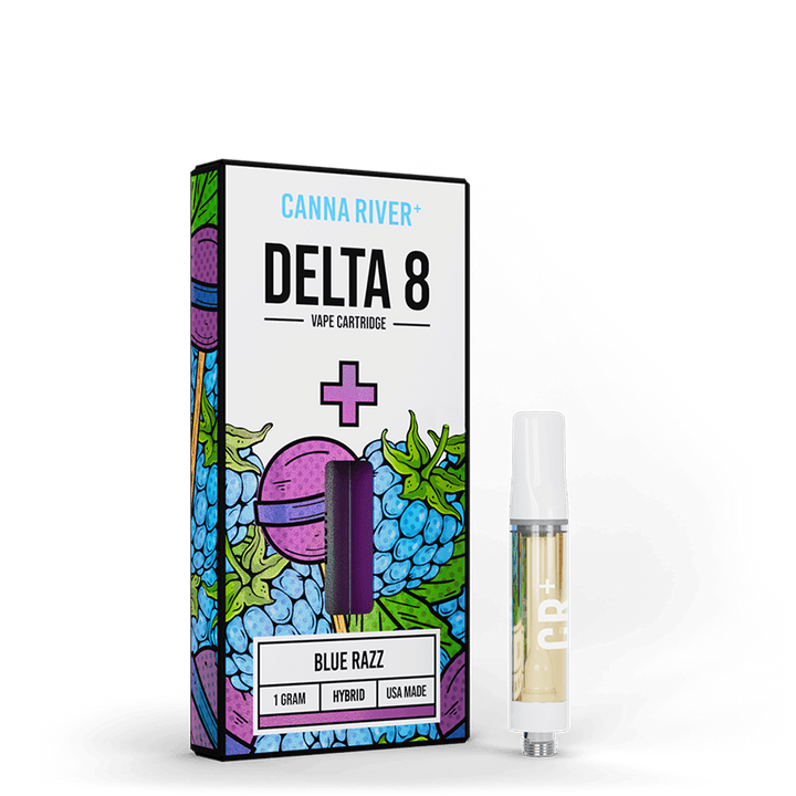 D8 Cartridge Vape Canna River Delta 8 THC Blue Razz 1 Gram / 1 Unit