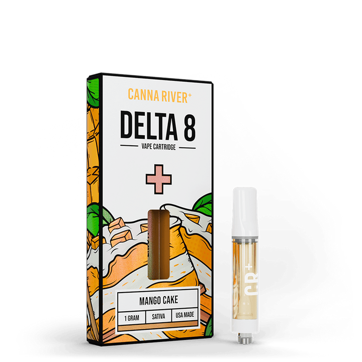 D8 Cartridge Vape Canna River Delta 8 THC Mango Cake 1 Gram / 1 Unit