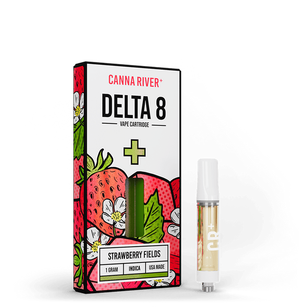 D8 Cartridge Vape Canna River Delta 8 THC Strawberry Fields 1 Gram / 1 Unit