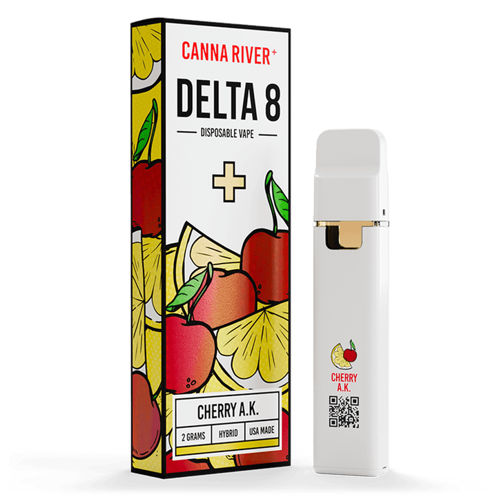 D8 Disposable Vape Canna River Delta 8 THC Cherry AK 2 Grams / 1 Unit