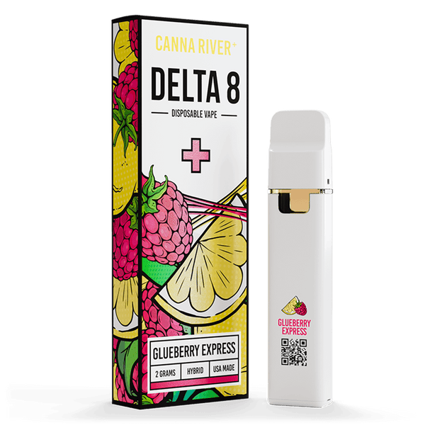 D8 Disposable Vape Canna River Delta 8 THC Glueberry Express 2 Grams / 1 Unit
