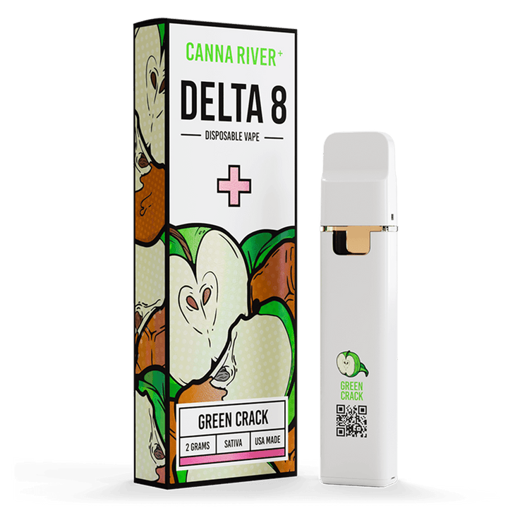 D8 Disposable Vape Canna River Delta 8 THC Green Crack 2 Grams / 1 Unit
