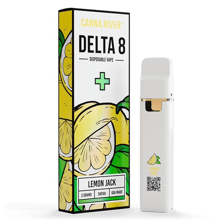 D8 Disposable Vape Canna River Delta 8 THC Lemon Jack 2 Grams / 1 Unit