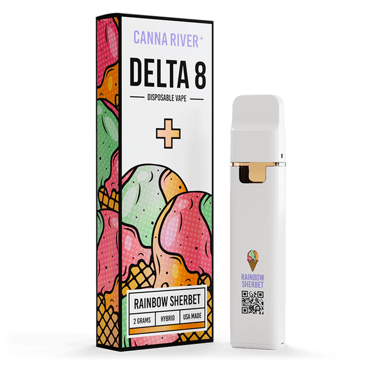 D8 Disposable Vape Canna River Delta 8 THC Rainbow Sherbet 2 Grams / 1 Unit