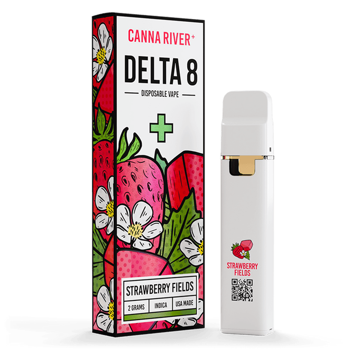 D8 Disposable Vape Canna River Delta 8 THC Strawberry Fields 2 Grams / 1 Unit