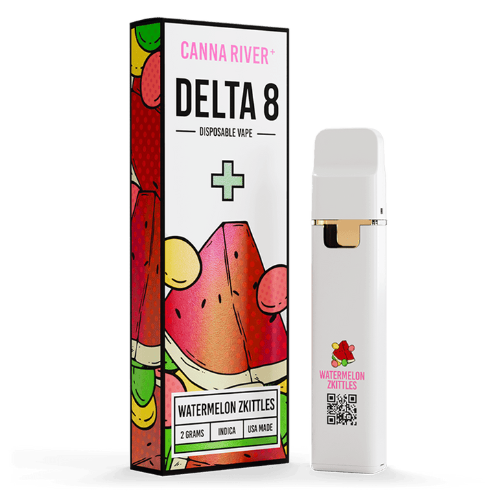 D8 Disposable Vape Canna River Delta 8 THC Watermelon Zkittles 2 Grams / 1 Unit
