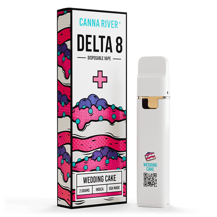 D8 Disposable Vape Canna River Delta 8 THC Wedding Cake 2 Grams / 1 Unit