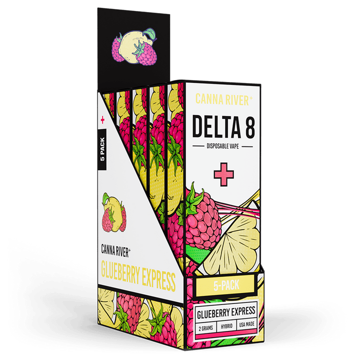 D8 Disposable Vape Canna River Delta 8 THC Glueberry Express 2 Gram / 5 Units