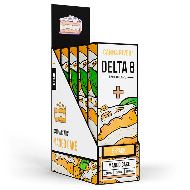 D8 Disposable Vape Canna River Delta 8 THC Mango Cake 2 Gram / 5 Units