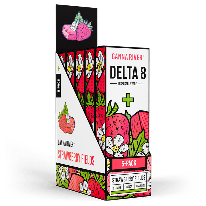 D8 Disposable Vape Canna River Delta 8 THC Strawberry Fields 2 Gram / 5 Units
