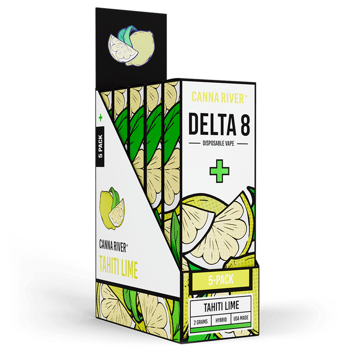 D8 Disposable Vape Canna River Delta 8 THC Tahiti Lime 2 Gram / 5 Units