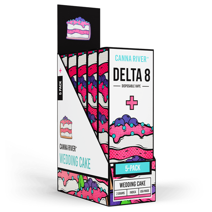 D8 Disposable Vape Canna River Delta 8 THC Wedding Cake 2 Gram / 5 Units
