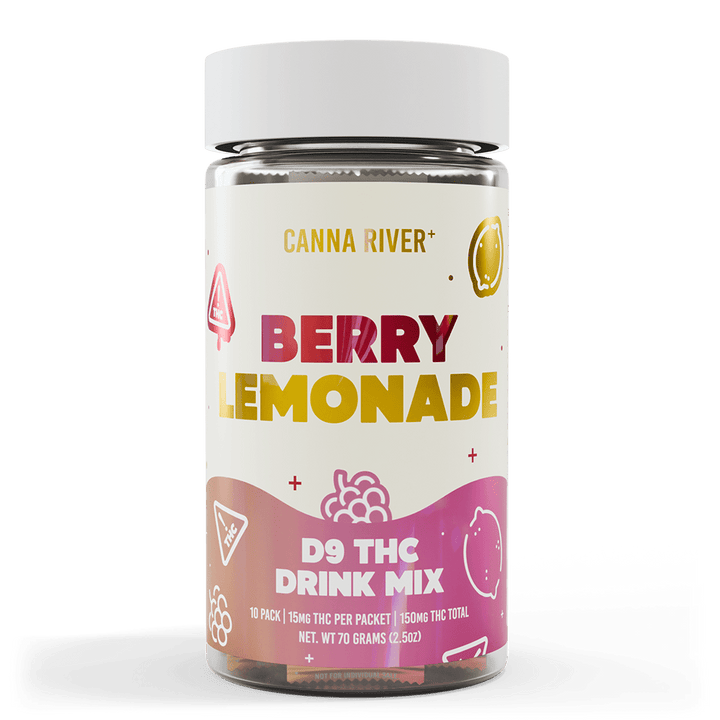 D9 Drink Mix Beverage Canna River Full Spectrum (Contains THC) Berry Lemonade 15mg D9 THC / 10 Packets