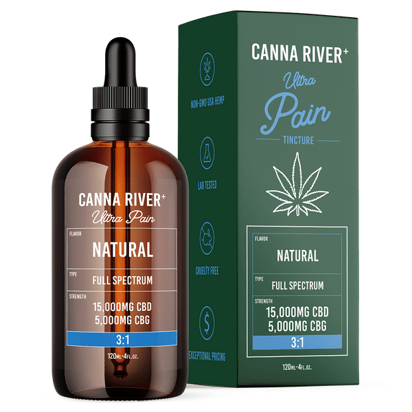 CBD Ultra Pain Tincture Tincture Canna River Full Spectrum (Contains THC) Natural 15000mg CBD + 5000mg CBG / 120mL