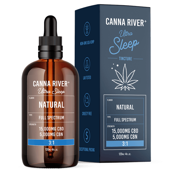 CBD Ultra Sleep Tincture Tincture Canna River Full Spectrum (Contains THC) Natural 15000mg CBD + 5000mg CBN / 120mL