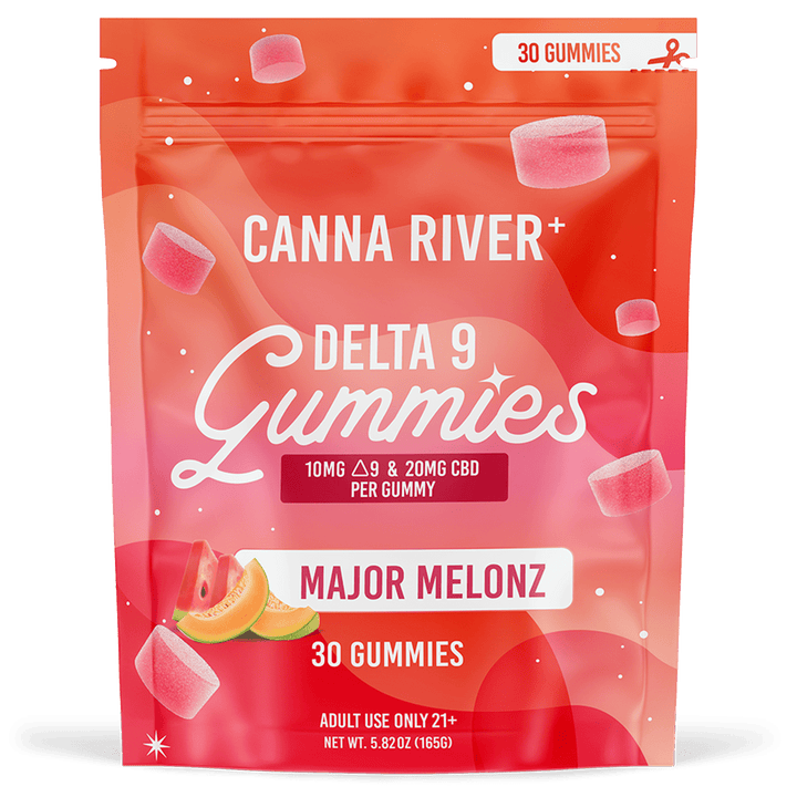 D9 Gummy Gummy Canna River Full Spectrum (Contains THC) Major Melonz 10mg D9 THC + 20mg CBD / 30 Gummies